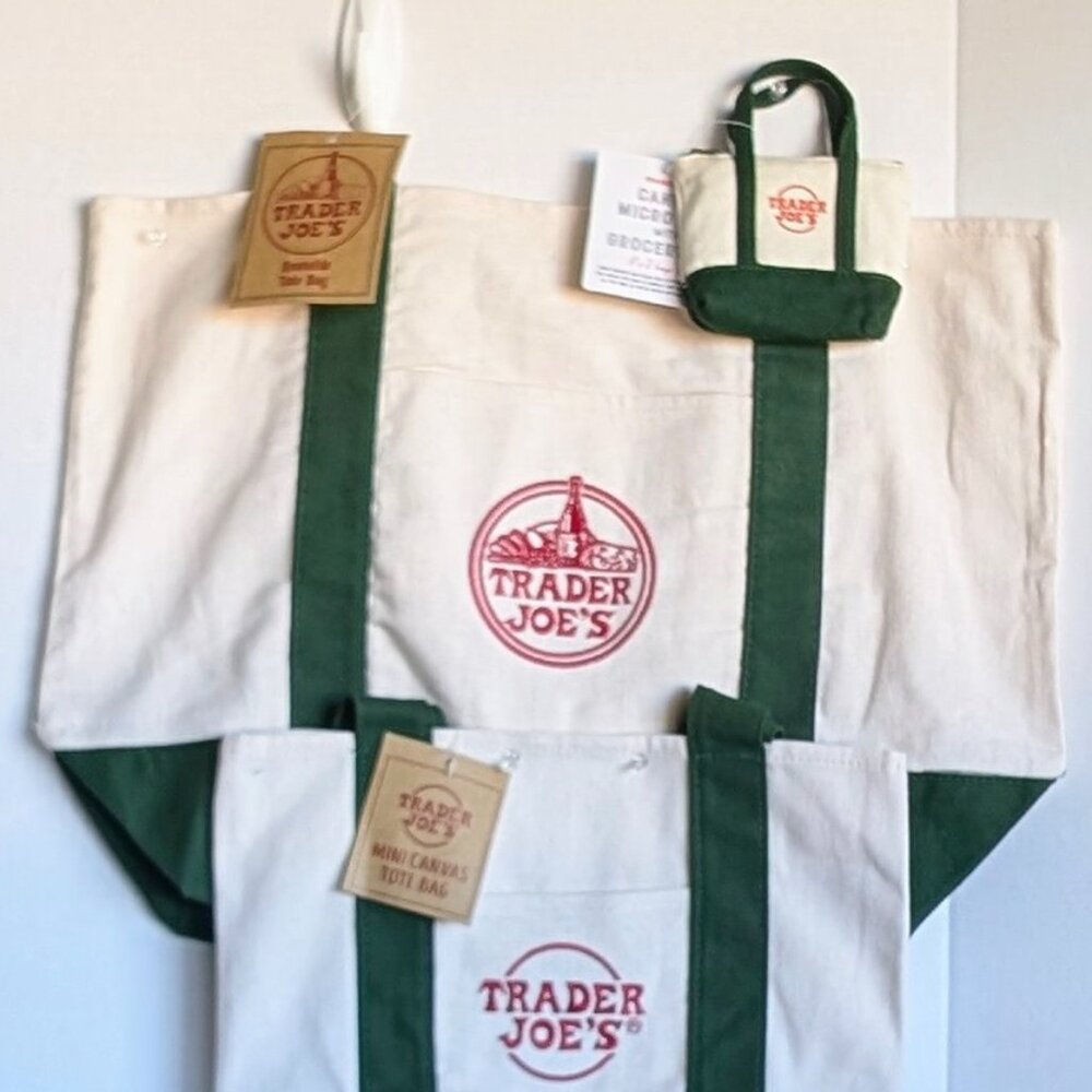 NWT Trader Joe's Green Large, Mini, & Micro Canva… - image 4
